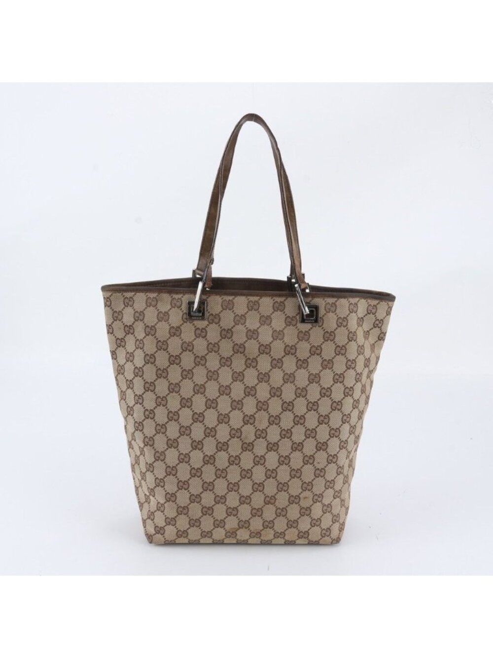 Gucci GG Canvas Leather Tote Bag Shoulder